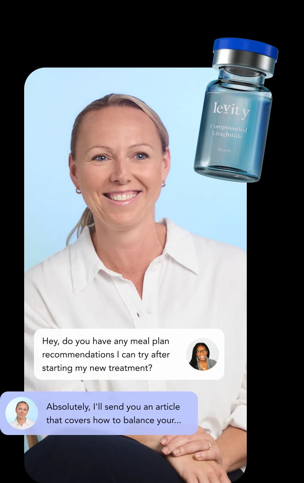 A female nurse smiling